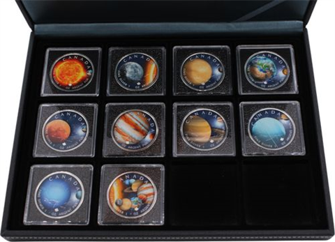 Kanada-10x5Dollar-2022-AGstgl-MapleLeaf Planeten-Farbe-EtuiI