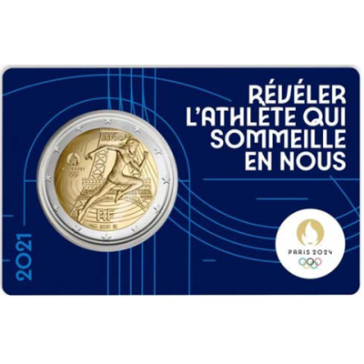 Frankreich-2-Euro-2021-bfr-Paris-2024-Olympische-Spiele-Nr-1-I