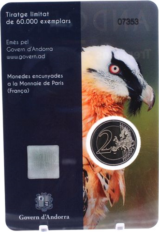 Andorra-2x2 Euro-2025-Stgl-Staaten Bartgeier-Set-Coincards