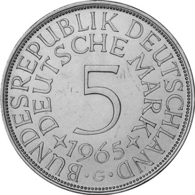 Heiermann Silberadler Münzen Deutschland 5 DM 1965 Silber 