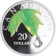 Kanada-20 Dollar-2008-AGpp-Crystel Raindrop-grün-RS