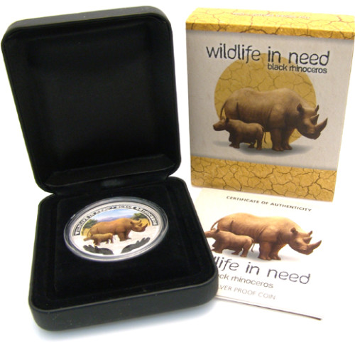 Tuvalu 1 Dollar 2012 PP Wildlife in Need - Schwarzes Nashorn