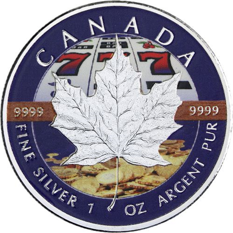Kanada-4x5Dollar-2017-AGstgl-Casino Edition-Farbe-Etui
