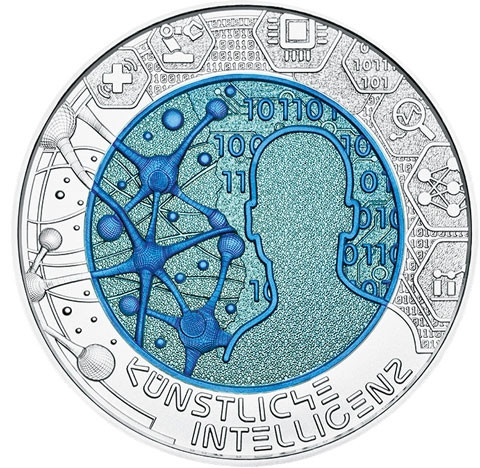 Österreich 25 Euro 2019 Silber-Niob-Münze "Künstliche Intelligenz"