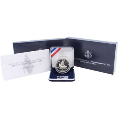 USA-1 Dollar-2000-AGpp-Leif Ericson Millenium-Etui