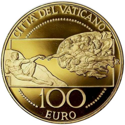 Vatikan-100Euro-2008-Gold-Erschaffung-Adams-RS