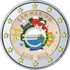 San Marino 2 Euro 2012 stgl. 10 Jahre Bargeld in Farbe
