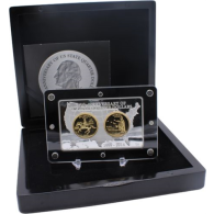 USA-2xQuarter in Barren-1999-2014-AGpp-15 Jahre Quarter Dollar-Etui