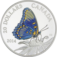 Kanada-20 Dollar-2014-AGpp-Rot-Lila Schmetterling-Farbe-RS