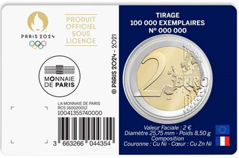 Frankreich-2-Euro-2021-bfr-Paris-2024-Olympische-Spiele-Nr-1-I