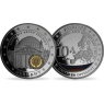 Mix-4xMedaillen-2011-PP-Vergoldet-Farbe-10Jahre Euro-Set I