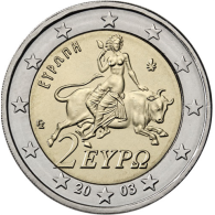 Griechland-2-Euro-2003-bfr-Europa-Stier-RS