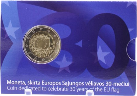Litauen-2 Euro-2015-bfr-Flagge-Coincard-RS