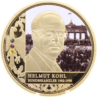 Deutschland-Medaille-2019-PP-Helmut Kohl-vergoldet-Farbe-RS