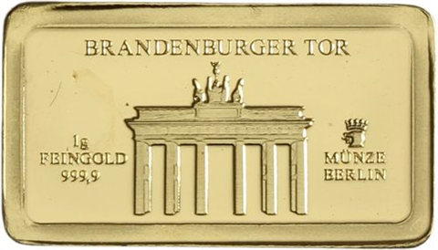 Deutschland-10x1g-AUpp-Quadriga Wahrzeichen-Etui