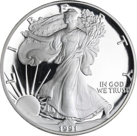 USA-1 Dollar-1991-AGpp-Silver Eagle-RS