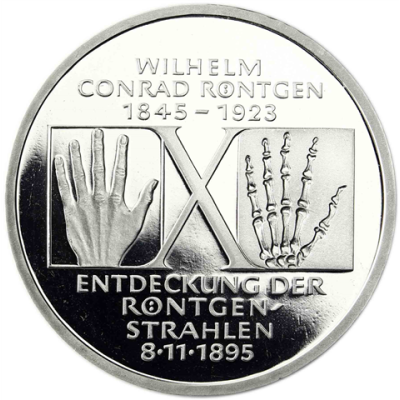 Deutschland 10 DM Silber 1995 PP Wilhelm Korad Röntgen I