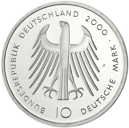 Deutschland 10 DM Silber 2000 Stgl. Karl der Grosse und der Dom zu Aachen