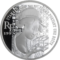 Frankreich-1,5 Euro 10 Francs-1997-AGpp-Femme Portant-RS