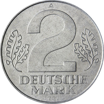 DDR 2 Mark Kursmünzen 1957 bis 1989 