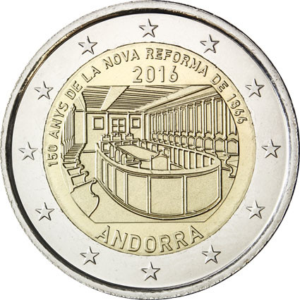 Andorra 2 Euro 2016 bfr. 150.jähriges Jubiläum der Neuen Reform von 1866