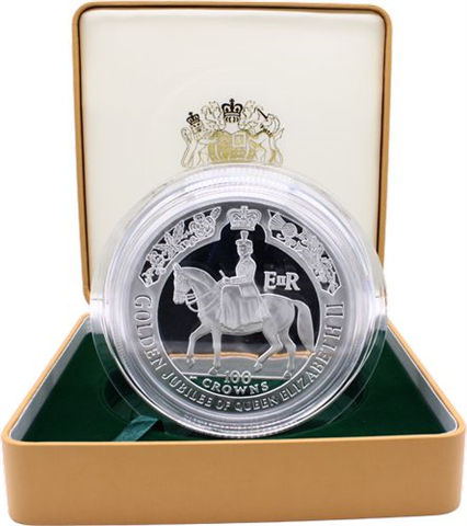 IsleOfMan-100Crowns3KG-2002-AGpp-Jubilee-Etui