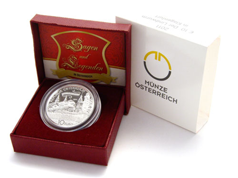 Österreich-10-Euro-2011-Silber-PP-Der-Lindwurm-in-Klagenfurt-Etui