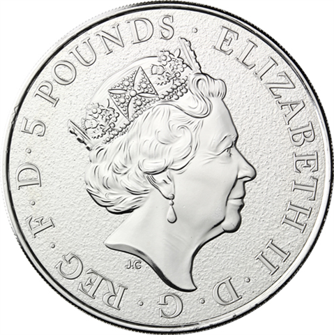Grossbritannien-5Pfund-2016-AgStgl-2ozLöwe-RS