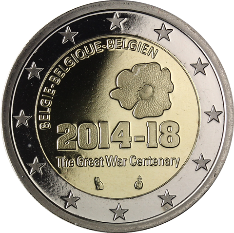Belgien 2 Euro 2014 PP 1. Weltkrieg