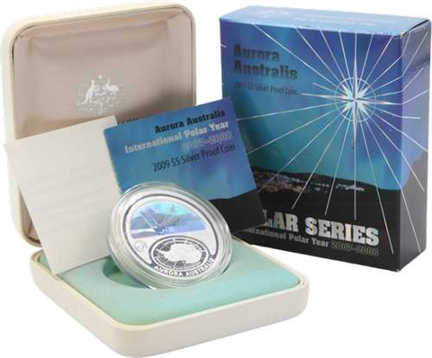 Australien-5Dollar-2009-AGpp-Polarjahr-Etui