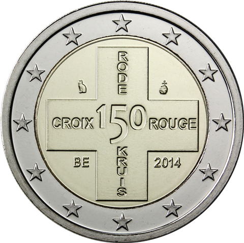 Belgien 2 Euro 2014 Rotes Kreuz PP  im Etui -frei