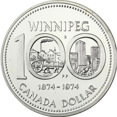 Kanada 1 Dollar Silber 1974 Winnipeg