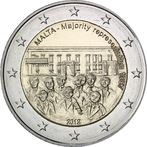 Malta 2 Euro Gedenkmünze 2012 bfr. 125 Jahre Mehrheitswahlrecht