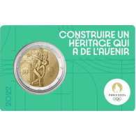 Frankreich 2 Euro 2022 - Paris 2024 - Diskuswerfer CoinCard Grün