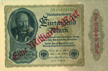 Banknote 1 Milliarde Reichsmark 1922