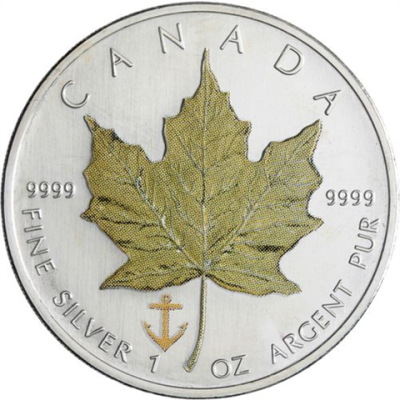 Kanada-5 Dollar-2007-AGstgl-MapleLeaf-Farbe Gelb-Anker-RS