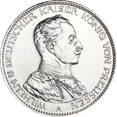 Jäger113--Preußen-3-Mark-1914-Wilhelm-II-in-Uniform-RS