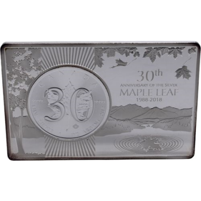 Kanada-5 Dollar MapleLeaf in Barren-1988-2018-AGpp-VS