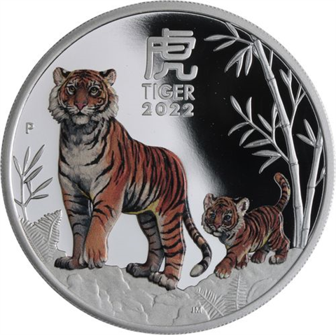 Australien-1 Dollar-2022-AGpp-Lunar III Tiger-Farbe-RS