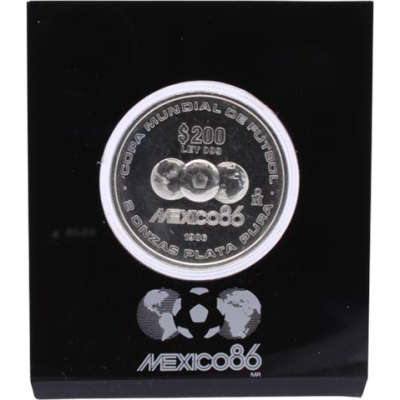 Mexiko-200 Dollar-1986-AGstgl-Fußball-RS