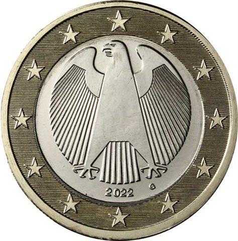 Deutschland-1Euro-2022-bfrcu-Kursmünze-G