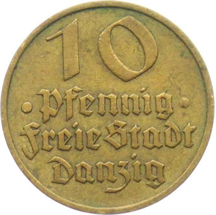 D 13 -  Danzig 10 Pfennig 1932  Pomuchel  (Dorsch)