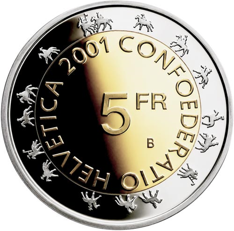 Schweiz-5-Franken-2001-PP-Zürcher-Sechseläuten-RS