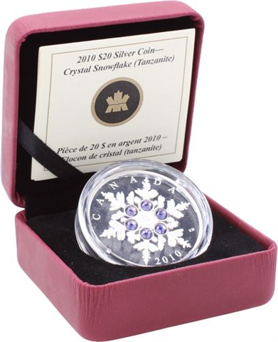 Kanada-20 Dollar-2010-AGpp-Tanzanite Crystel Snowflake-RS
