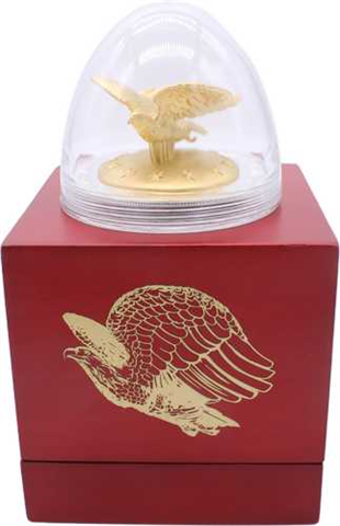 Ruanda-1000 FRW-2016-AGstgl-vergoldet-3D-Eagle Adler-Etui