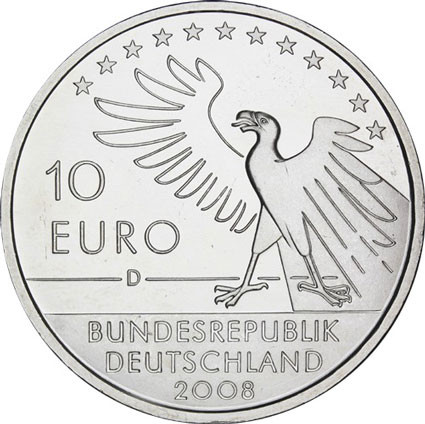 Deutschland 10 Euro 2008 stgl. 200. Geburtstag Carl Spitzweg