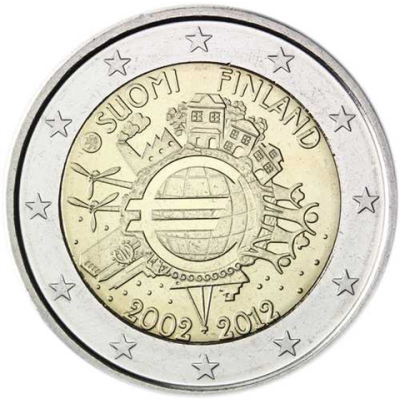 Finnland 2 Euro 2012 bfr. 10 Jahre Euro Bargeld