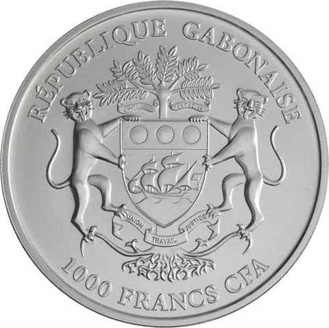 Gabun-1000 Francs-2020-AGstgl-vergoldet-Springbock-RS