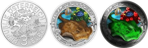 Österreich-12x3 Euro-2022-2025-Meereswelten-Set BuchI