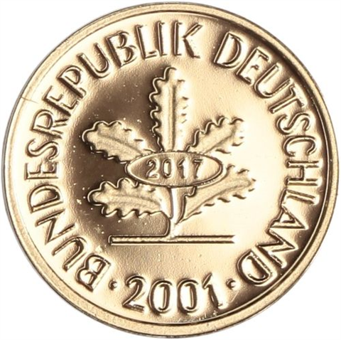 Deutschland-1 Pfennig-2001-AUpp-Glückspfennig-RS